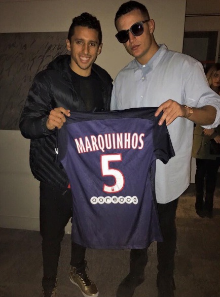 Dj Snake with PSG player Marquinhos