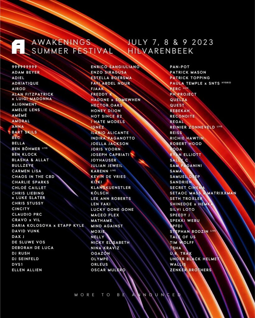 Awakenings Summer Festival announces starstudded lineup for its 2023